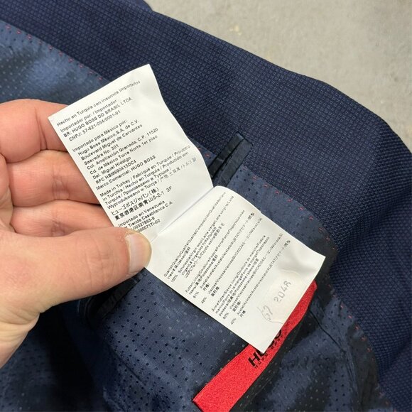 Hugo Boss Suit 2pc Nailhead 100s Wool Blue "C-Jays1" 42 S 34x23 - Picture 12 of 16